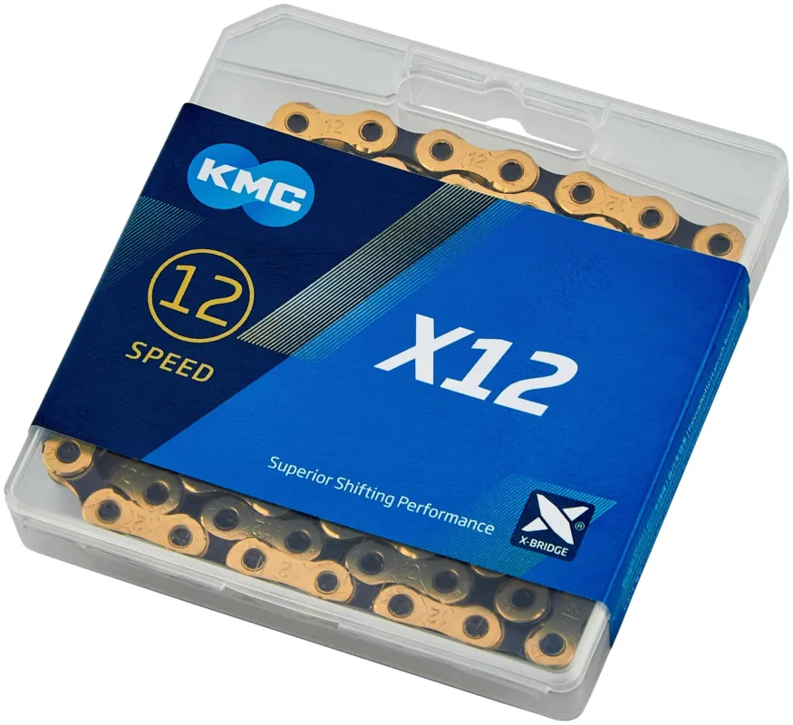 Markenprodukt KMC X12 Ti-N Kette 12-fach gold/schwarz