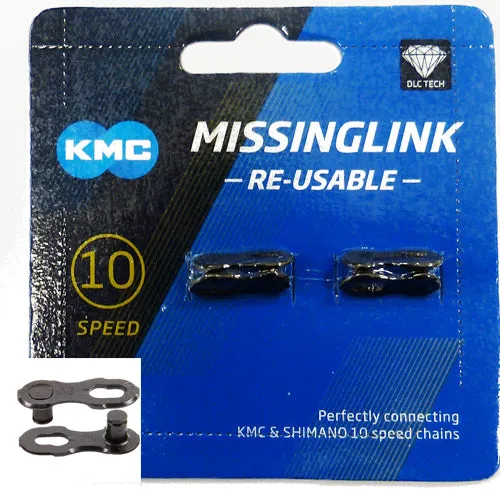 KMC CL-559 DLC Missing Link Kettenverschlussglied 2-Set Shimano/SRAM/KMC 10-fach schwarz Abverkauf