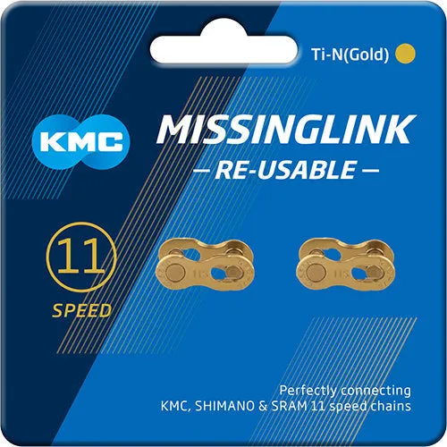KMC 11R Ti-N Missing Link Kettenverschlussglied 2-Set Shimano/SRAM/KMC 11-fach gold Sonderaktion