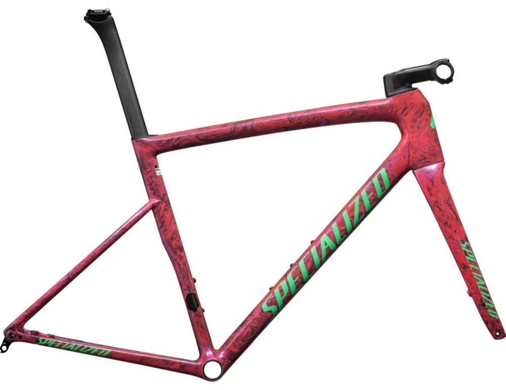 Specialized TARMAC SL8 FRAMESET GLOSS CARBON / METALLIC VIVID PINK STRATA / ELECTRIC GREEN - 56 cm Heißes Angebot