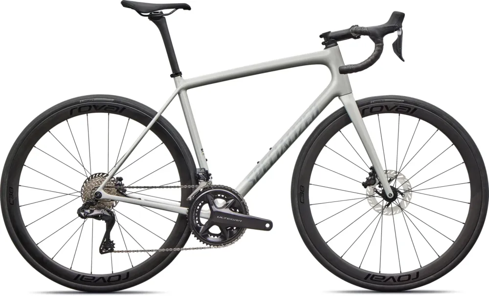 Zertifiziert Specialized Aethos Expert Di2 Gloss Dolomite Metallic / Blue Pearl Over Shadow Silver 2026 - 58 cm