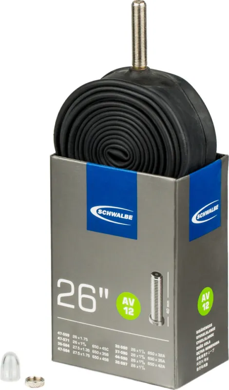Schwalbe Schlauch 12 für 26" - schwarz | 47-559 bis 32-597 | DV | 26 x 1,25-1,75 DV | 40 mm Echt
