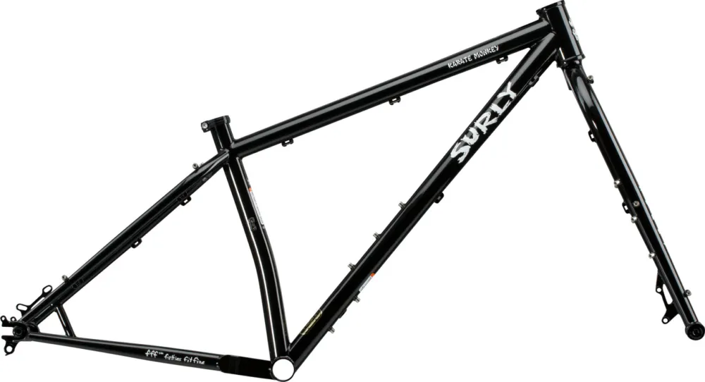 Sale Surly Karate Monkey 27,5+/29" Rahmenkit - hi-viz black | XL | 12 mm Steckachse | 47 mm | 1 1\\/8"