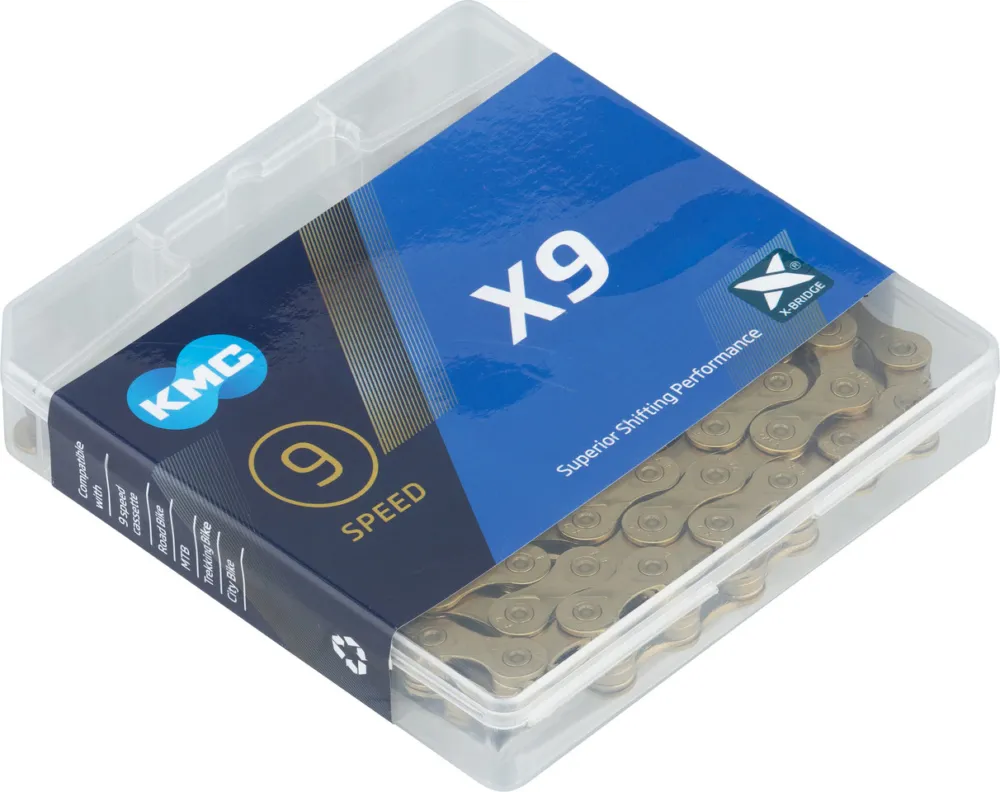 KMC X9 Kette 9-fach - titan nitrid gold | 114 Zertifiziert