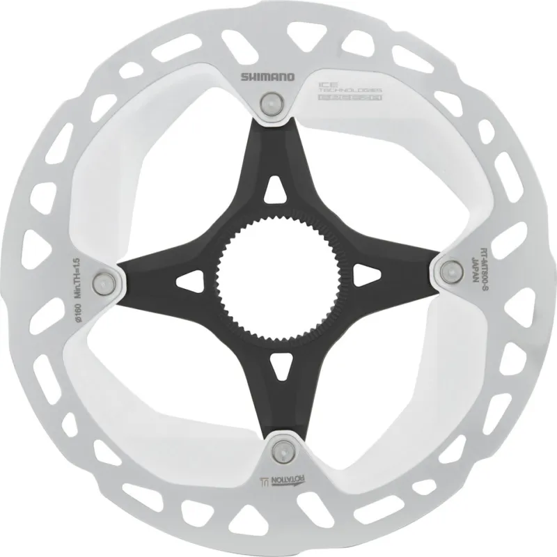 Shimano Bremsscheibe RT-MT800 Center Lock Innenverzahnung für XT / Ultegra - silber-schwarz | 160 mm Solange Der Vorrat Reicht