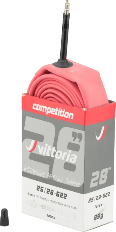 Vittoria Competition Latex Schlauch für 28" - universal | SV | 30-622 bis 38-622 | 30-38 x 622 SV 48 mm | 48 mm Echt