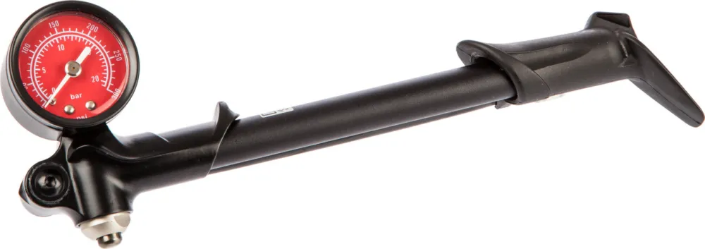 Sonderaktion RockShox Dämpferpumpe / Minipumpe 20 bar - schwarz-rot