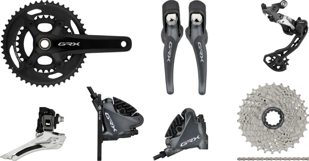 Abverkauf Shimano GRX RX810 Gruppe 2x11 31-48 - schwarz | Shimano Road | 11-30 | Anlöt | Shimano Road | 172,5 mm | ohne | 31-48