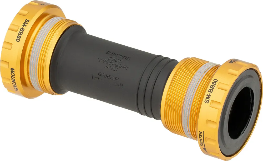 Zertifiziert Shimano Saint Innenlager SM-BB80 Hollowtech II - schwarz-gold | BSA 83