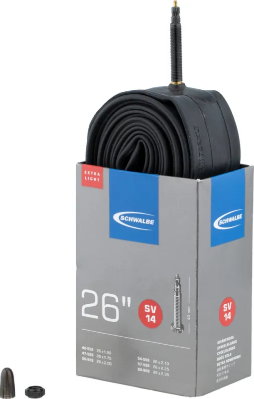 Knallerangebot Schwalbe Schlauch 14 Extralight für 26" - universal | SV | 40-559 bis 54-559 | 26 x 1,5-2,35 SV 40 mm | 40 mm