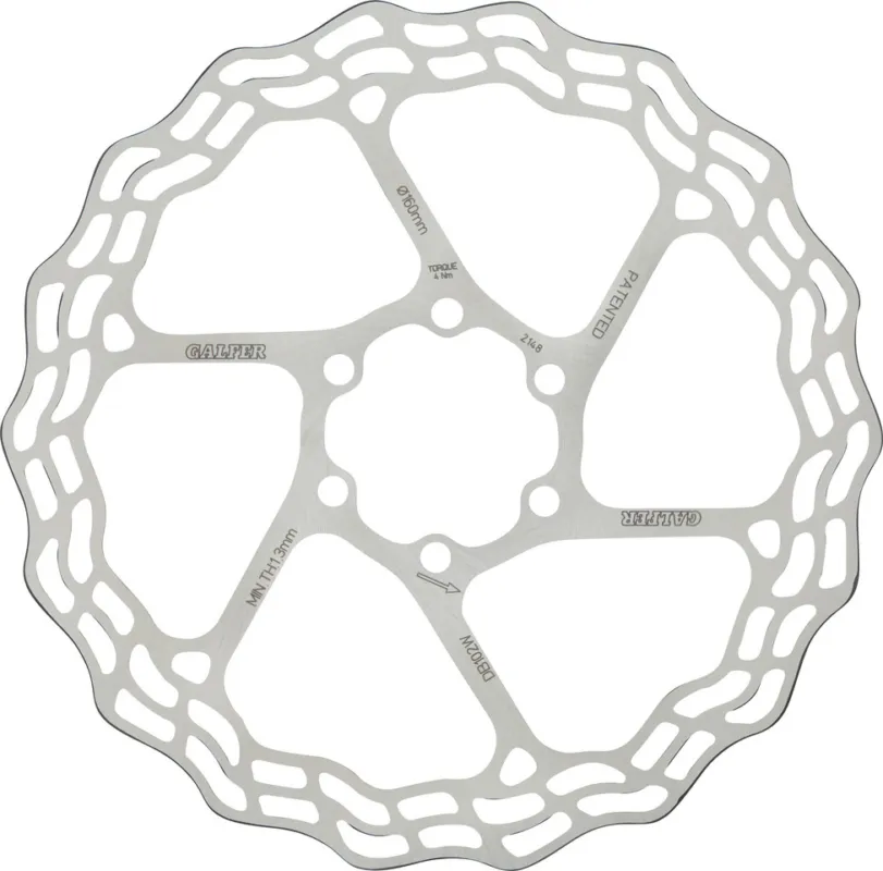 Sonderangebot GALFER Fixed Disc Wave 1,8 mm Road 6-Loch Bremsscheibe - silver | 160 mm