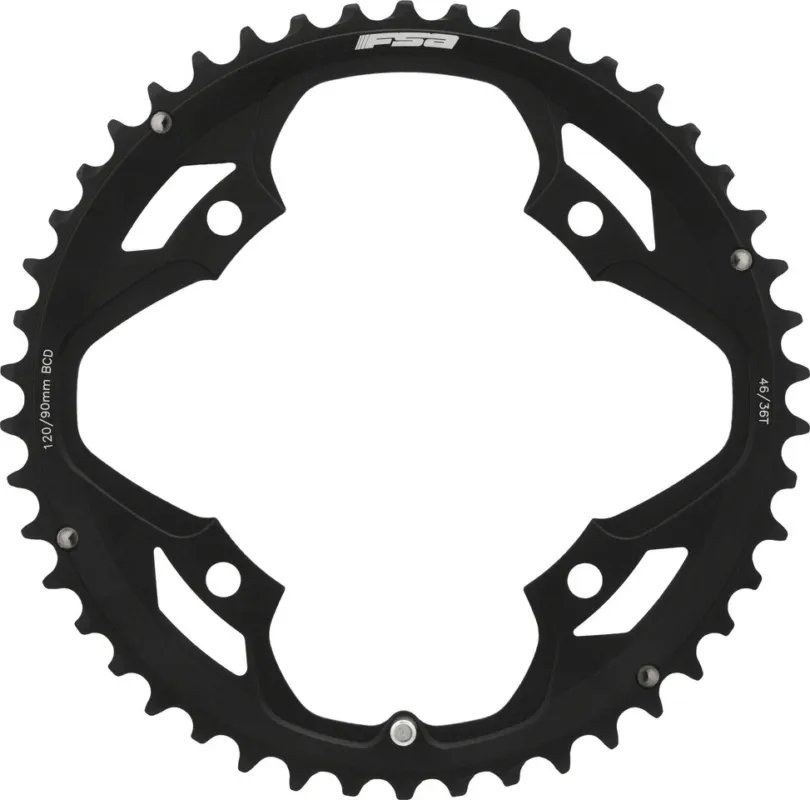 FSA Kettenblatt Omega/Vero Pro, 4-Arm, 120/90 mm Lochkreis ab Modell 2017 - black | 46 Zähne Begrenztes Angebot