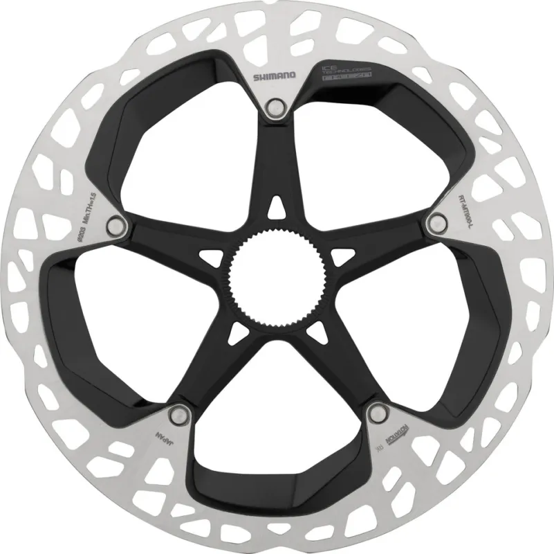 Schneller Versand Shimano Bremsscheibe RT-MT900 Center Lock Außenverzahnung für XTR - silber-schwarz | 203 mm
