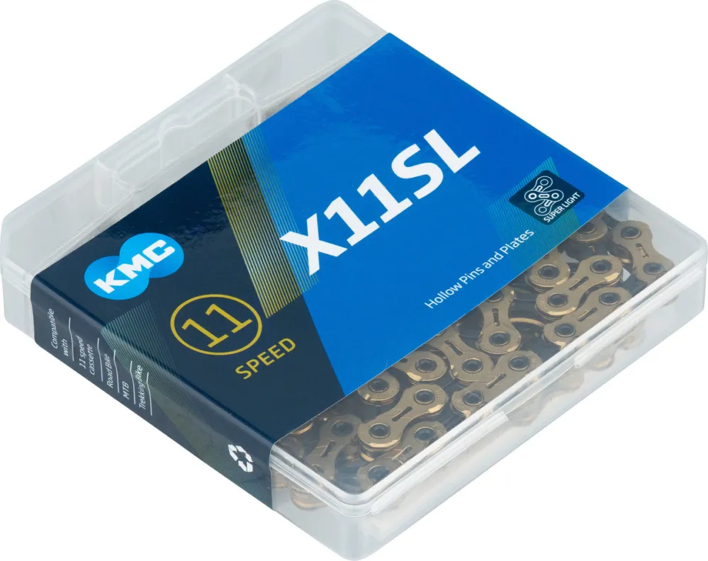 Meistverkauft KMC X11SL Kette 11-fach - titan nitrid gold-black | 118