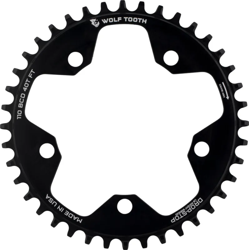 Finale Aktion Wolf Tooth Components 110 BCD Gravel / CX / Road Kettenblatt - black | 34 Z