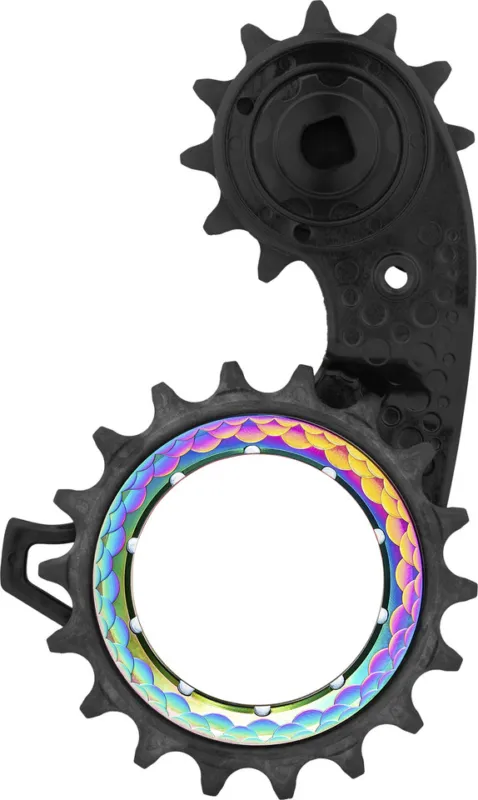 absoluteBLACK HOLLOWcage Carbon Ceramic Oversized Schalträdchen-System SRAM eTap AXS - rainbow | 12 Zähne (Leitrolle )/18 Zähne (Spannrolle ) Markenware