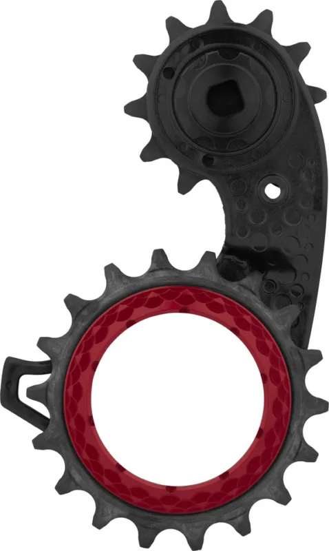 Garantierte Lieferung absoluteBLACK HOLLOWcage Carbon Ceramic Oversized Schalträdchen-System SRAM eTap AXS - red | 12 Zähne (Leitrolle )/18 Zähne (Spannrolle )