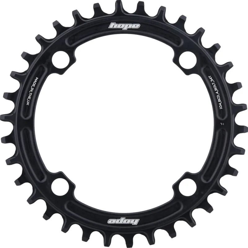 Gratis Versand Hope R22 Kettenblatt 4-Arm 104 mm Lochkreis - black | 34 Z