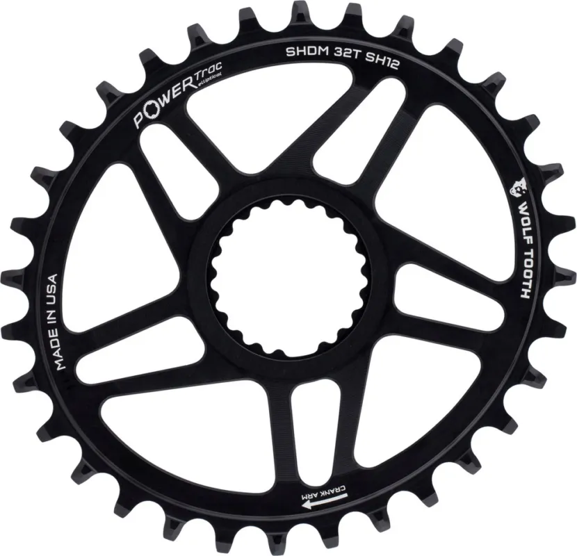 Geprüft Wolf Tooth Components Elliptical Direct Mount Kettenblatt Shimano für HG+ 12-fach Kette - black | 34 Z
