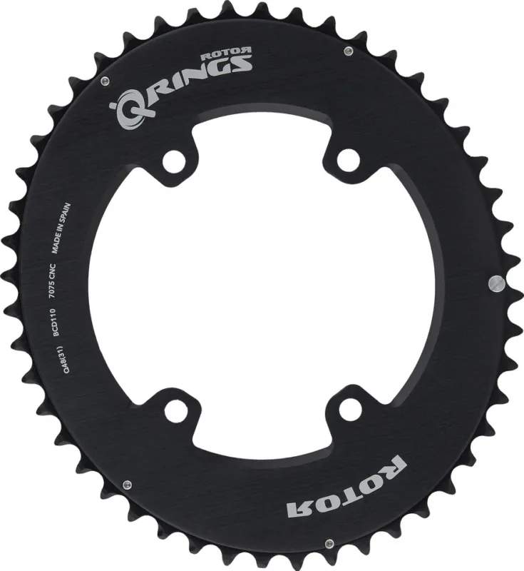 Rotor Shimano GRX Kettenblatt, 4-Arm, Q-Rings, 110/80 mm Lochkreis - schwarz | 48 Z Kostenfreie Lieferung