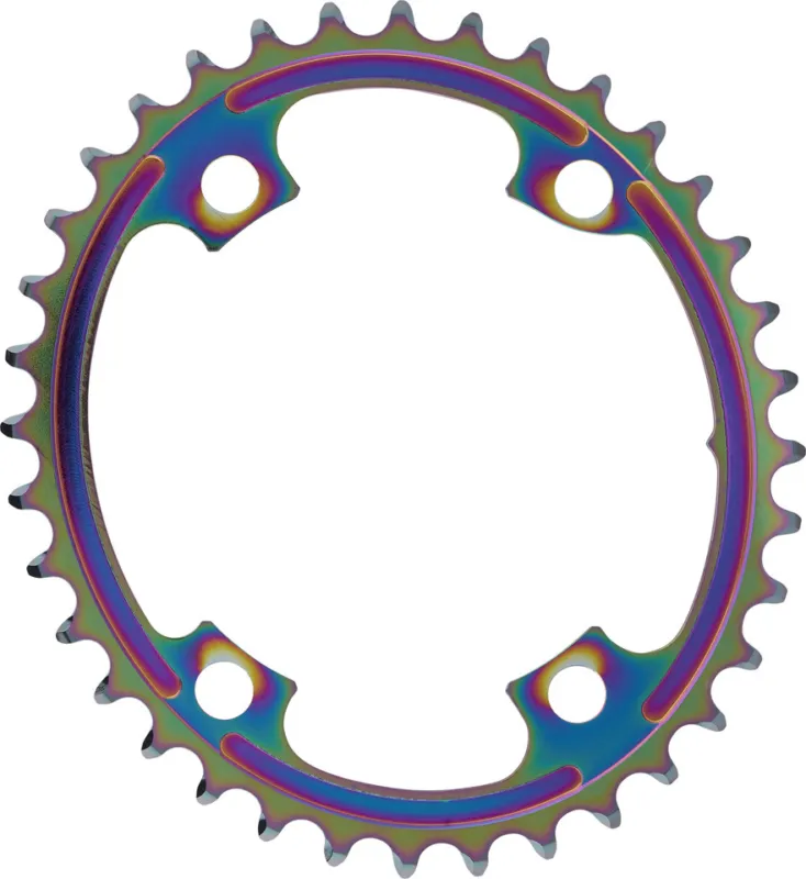 absoluteBLACK Oval Road 110/4 Kettenblatt für Shimano Dura-Ace R9100 / Ultegra R8000 - rainbow | 36 Z Schneller Versand