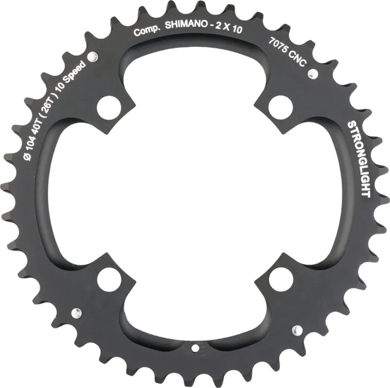 Stronglight Kettenblatt Shimano 10-fach, 4-Arm, 104 mm Lochkreis - schwarz | 36 Z Neue Ware