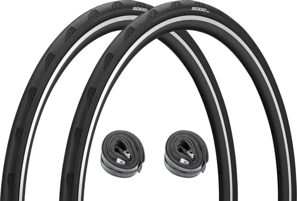 Continental Grand Prix 5000 28" Faltreifen 2er-Set+Race Schläuche 28 Werkstatt - schwarz | 23-622 (700 x 23C) SV 42 mm Preiswert