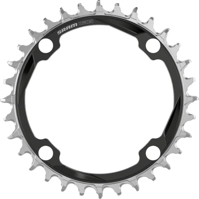 SRAM Kettenblatt T-Type XX Eagle Transmission 4-Arm, 104 mm für Ochain - black-silver | 32 Z | 32 Nur Heute