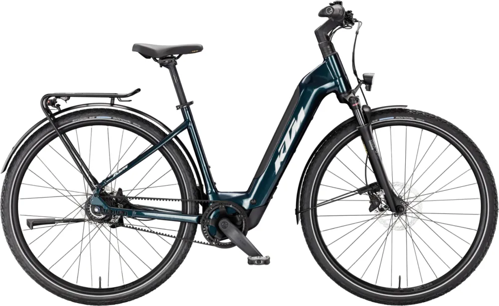KTM Macina Superbelt SX - 400 Wh - 28 Zoll - Tiefeinsteiger - 2026 - Dark Sea/Silver - Größe 46 CM Abverkauf