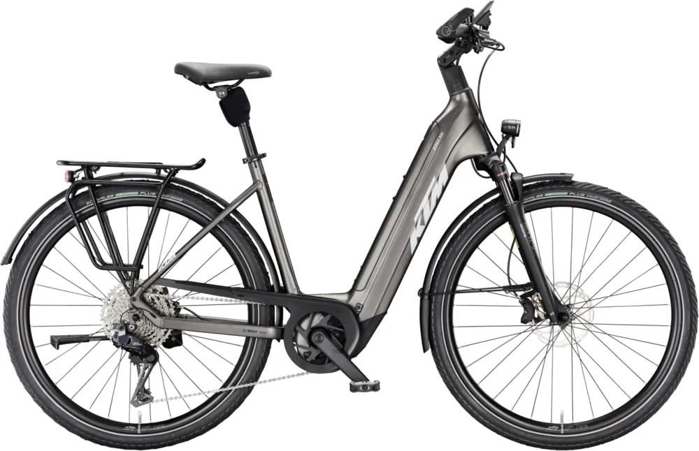 Billig KTM Macina Style 820 Di2 - 800 Wh - 28 Zoll - Tiefeinsteiger - 2026 - Machine Grey Matt/Silver/Black - Größe 51 CM