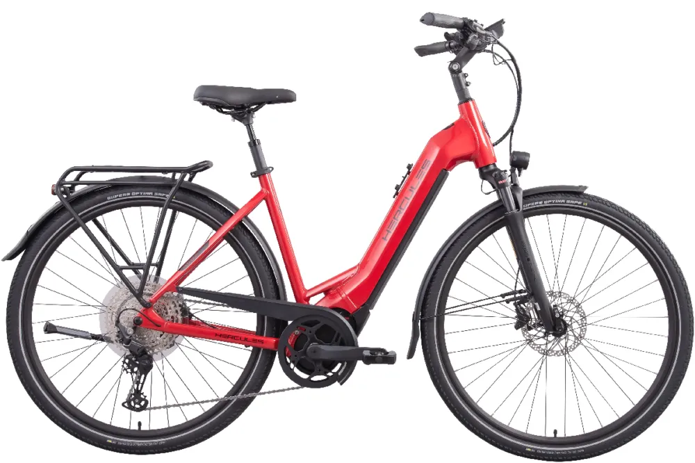 Aktuell Hercules Pasero Comp I-12 - 750 Wh - 28 Zoll - Tiefeinsteiger - Red Glossy - Größe 55 CM