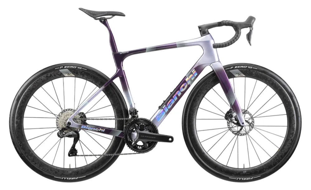 Bianchi Infinito Launch Edition - Ultegra Di2 - 28 Zoll - Diamant - 2026 - Grey / Violet / Chrome Full Glossy - Größe 57 CM Markenware
