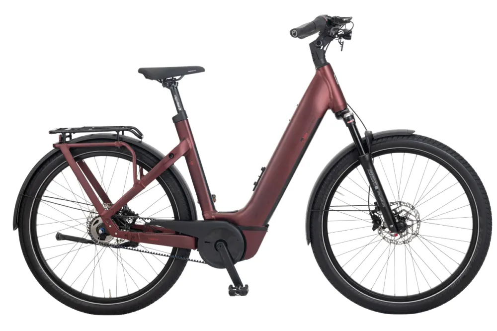 Preisreduziert E-Bike Manufaktur 5NF - 750 Wh - 27,5 Zoll - Tiefeinsteiger - dunkelrot matt - Größe 50 CM