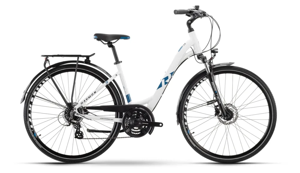 Raymon TourRay 2.0 - 28 Zoll - Tiefeinsteiger - white blue - Größe 55 CM Abverkauf