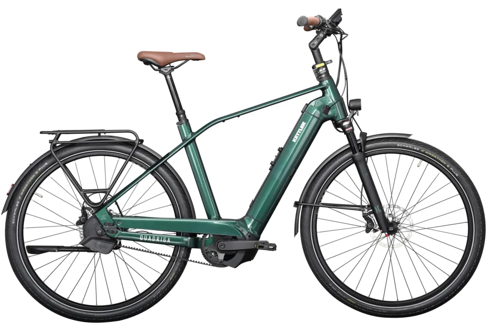 Nur Für Kurze Zeit Kettler Quadriga Pro Belt Automatic (750) - 750 Wh - 28 Zoll - Diamant - dark green shiny - Größe 53 CM