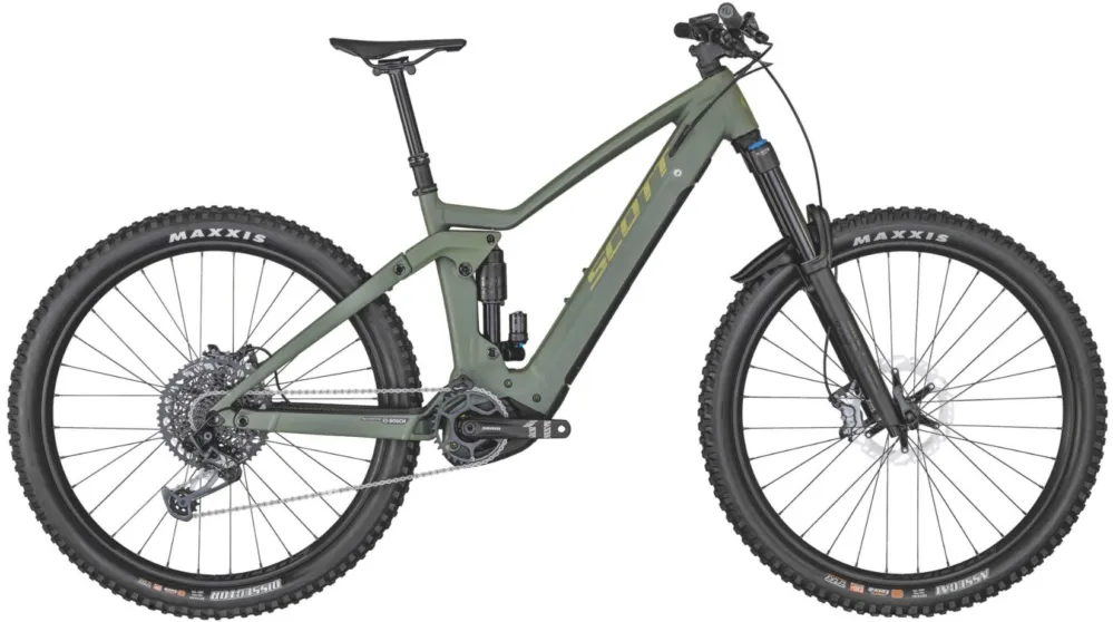 Markenprodukt Scott Ransom eRIDE 910 - 625 Wh - 29 Zoll - Fully - Matt Dark Moss Green / Gold Tint - Größe S