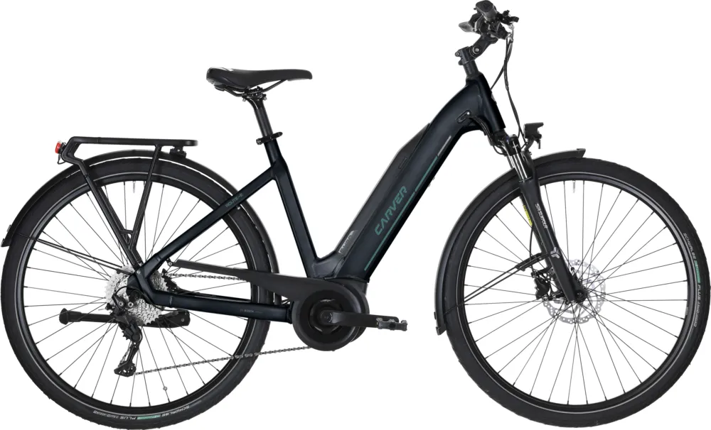 Carver Route E.420 - 500 Wh - 28 Zoll - Tiefeinsteiger - black blue/dark anthracite/turquise - Größe 60 CM Top-Seller