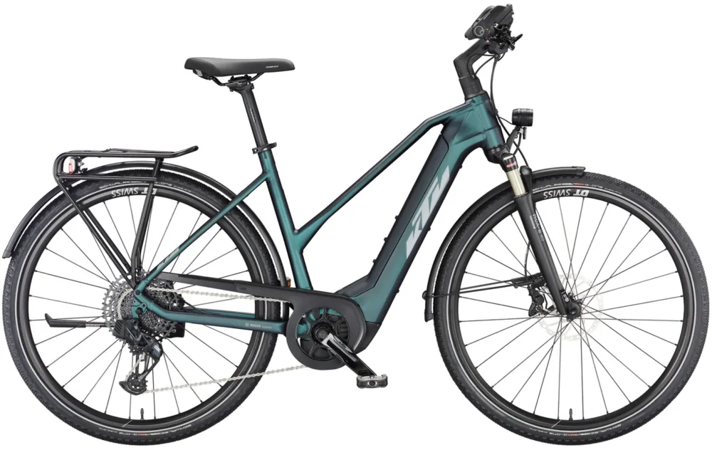 KTM Macina Sport 710 - 750 Wh - 28 Zoll - Trapez - green purple flip matt (silver+blue) - Größe 56 CM Nur Für Kurze Zeit