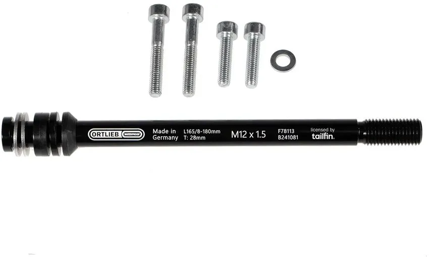 Neue Ware Ortlieb Thru Axle M6-Connector Steckachsen Adapter M12x1.5 - black - Größe M12x1.5 165-180 mm