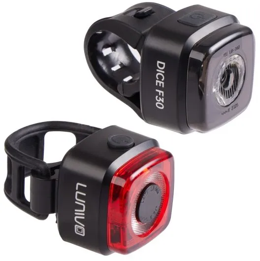 Lunivo DICE 30 & DICE R Akku Beleuchtungsset - StVZO - BLACK-RED - Größe 2-teilig Saisonangebot