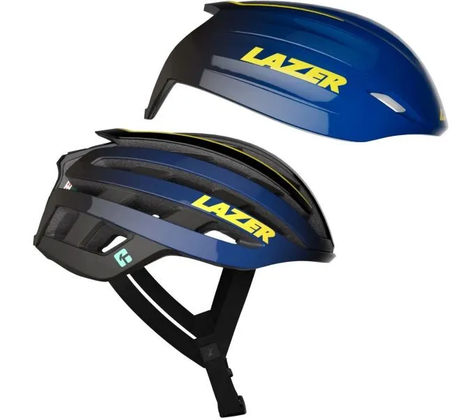 Lazer Z1 KinetiCore - Tour de France Edition inkl. Aeroshell - blau/gelb /schwarz - Größe 52-56 cm (S) Must-Have