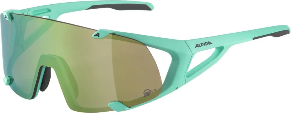 Markenware Alpina Hawkeye S Q-Lite turquoise matt / green mirror lens - turquoise matt - Größe One Size