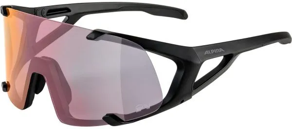 Zertifiziert Alpina Hawkeye QV black matt / Varioflex rainbow mirror lens - black matt - Größe One Size