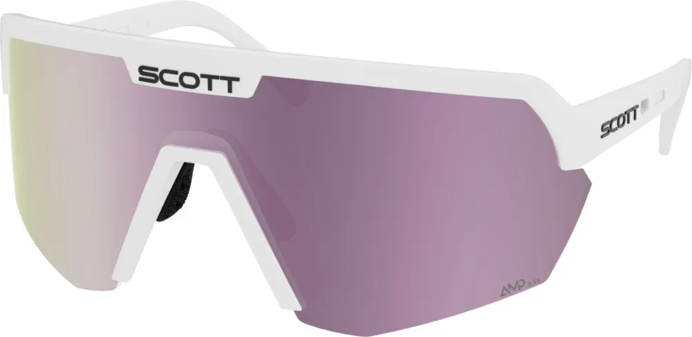 Scott Sport Shield white matt - AMP lavender chrome S3 - white matt - Größe One Size Zertifiziert