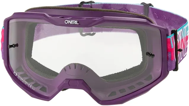 Knallerangebot O'Neal B-10 Goggle Striped pink/purple - clear - Pink Violett - Größe One Size