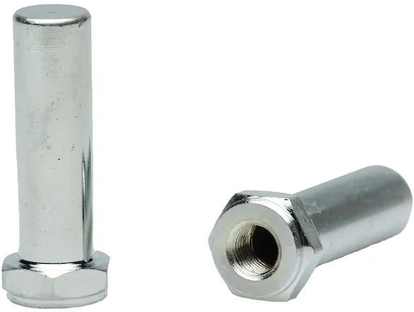 FollowMe Adapter Achsverlängerungsmutter 3/8 - ein Paar - silber - Größe 3/8" Billig