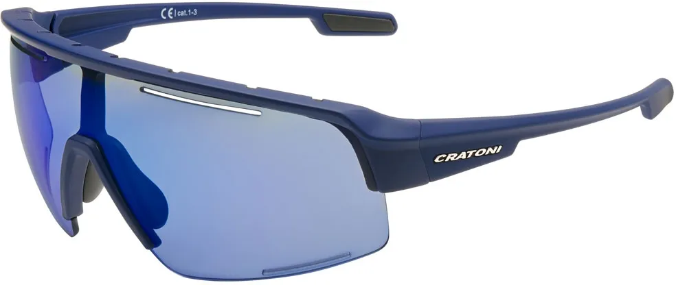 Echt Cratoni C-Matic NXT photochromic blue rubber/clear - blue mirror - blue rubber + clear with blue mirror - Größe One Size