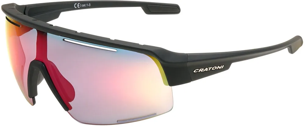 Cratoni C-Matic NXT photochromic black rubber/clear - red mirror - black rubber + clear with red mirror - Größe One Size Preisknaller