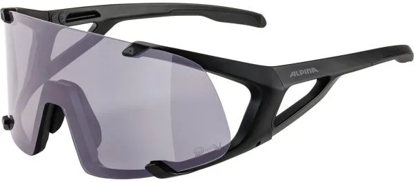 Billig Alpina Hawkeye Q-Lite V black matt / Varioflex purple mirror lens - black matt - Größe One Size