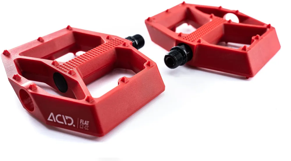 Preisreduziert Cube ACID Pedale FLAT C2-CC - red - Größe 115x100x19 mm